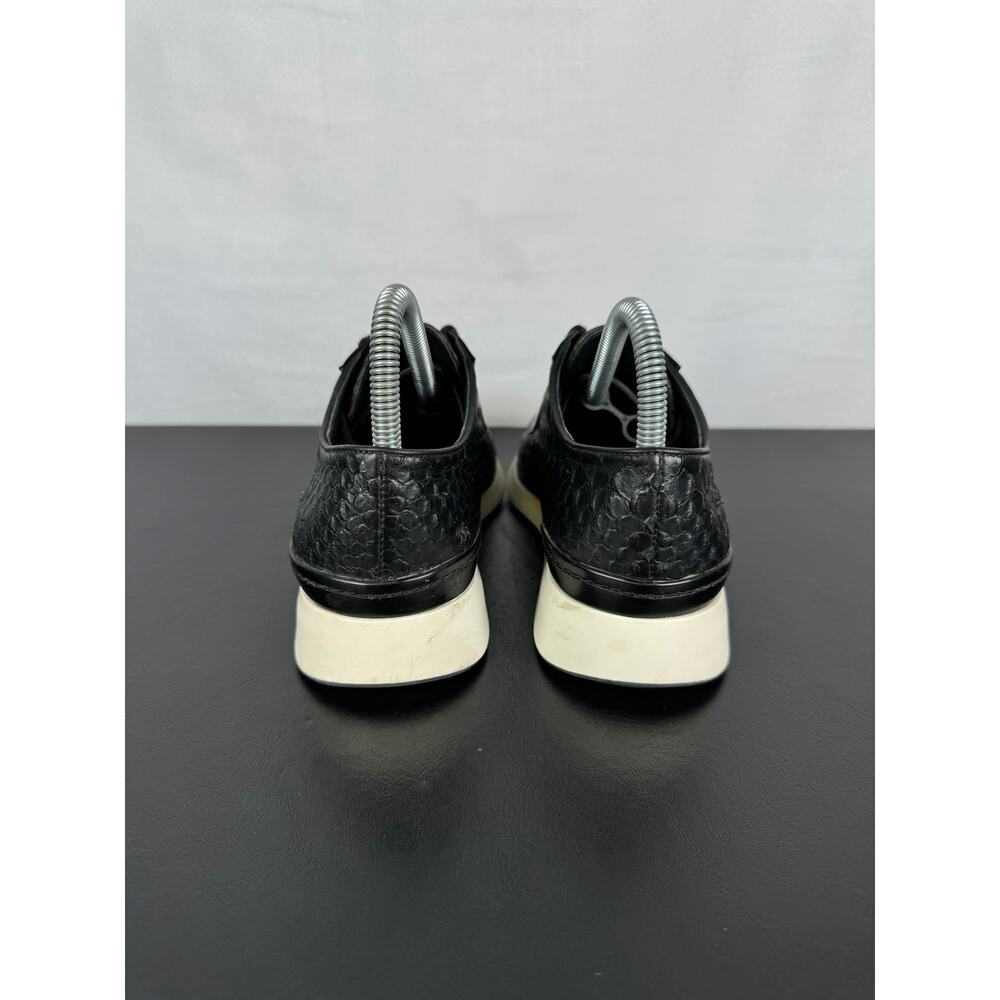 Vince Rayner Python Print Black Leather Sneaker S… - image 3